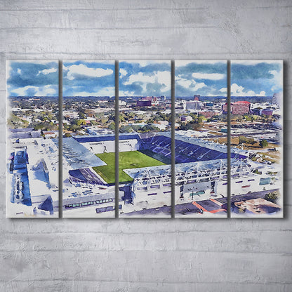Exploria Painting Stadium Watercolor, Orlando Florida Soccer Watercolor, Sport Art, Extra Large Canvas Print Wall Art