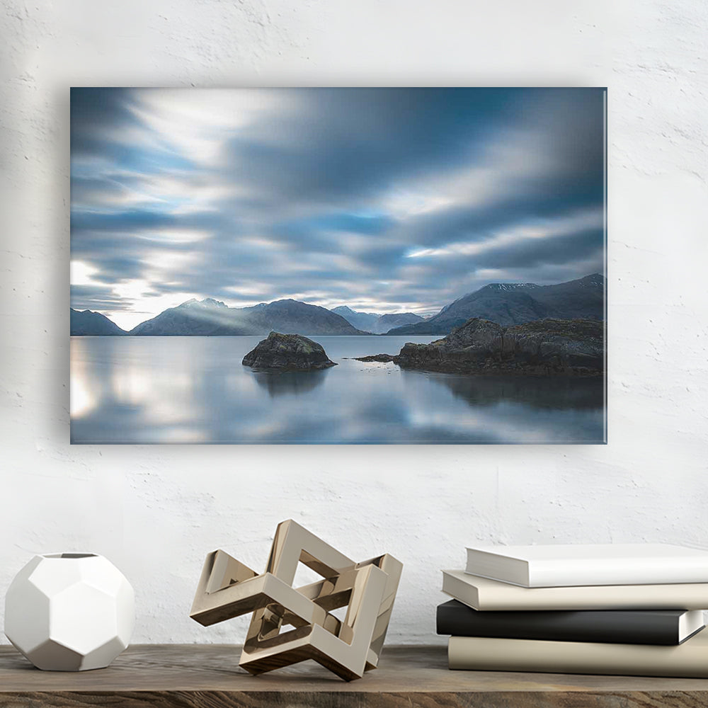 Extra Large Multi Panel Landscape Canvas Print, Blue Tones Wall Decor, Gifted Wall Art, Cavas Print Wall Art Hom Decor