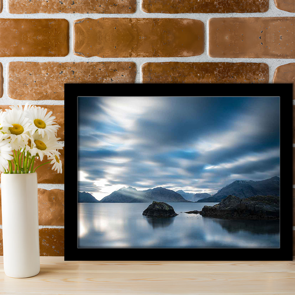 Extra Large Multi Panel Landscape Art Prints, Blue Tones Wall Decor, Gifted Wall Art, Framed Art Print, Picture Framed