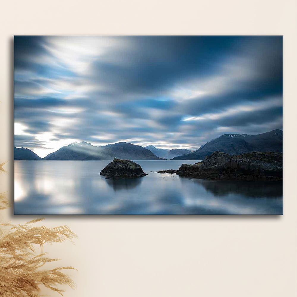 Extra Large Multi Panel Landscape Canvas Print, Blue Tones Wall Decor, Gifted Wall Art, Cavas Print Wall Art Hom Decor