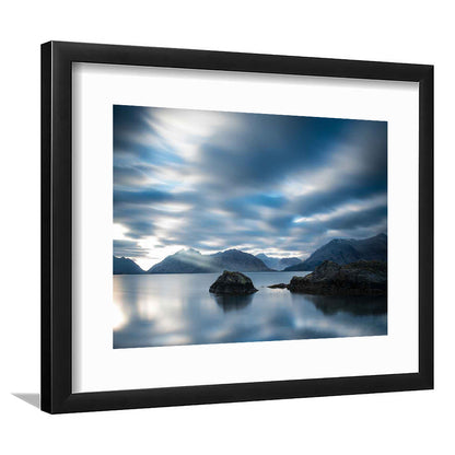 Extra Large Multi Panel Landscape Art Print, Blue Tones Wall Decor, Gifted Wall Art, Framed Art Print White Border