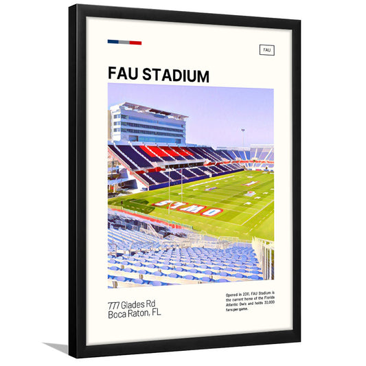 FAU Stadium Print, Florida Atlantic Owls Stadium Art, Gifts for him, Sport Art, Framed Art Print Wall Decor