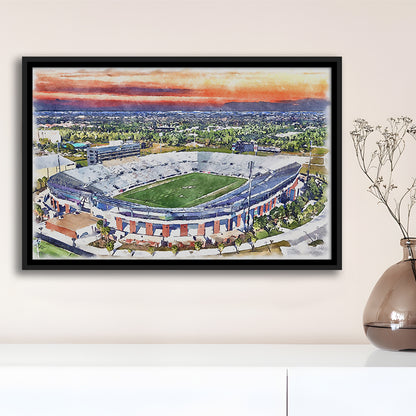 FBC Mortgage Stadium, Central Florida Stadium Art Watercolor, Sport Gift Art, Framed Canvas Print Wall Art