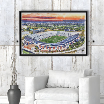 FBC Mortgage Stadium, Central Florida Stadium Art Watercolor, Sport Gift Art, Framed Canvas Print Wall Art