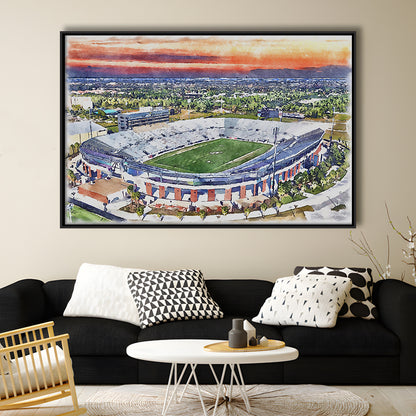 FBC Mortgage Stadium, Central Florida Stadium Art Watercolor, Sport Gift Art, Framed Canvas Print Wall Art