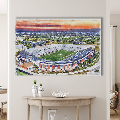 FBC Mortgage Stadium, Central Florida Stadium Art Watercolor, Sport Art, Gifts for him, Canvas Print Wall Art