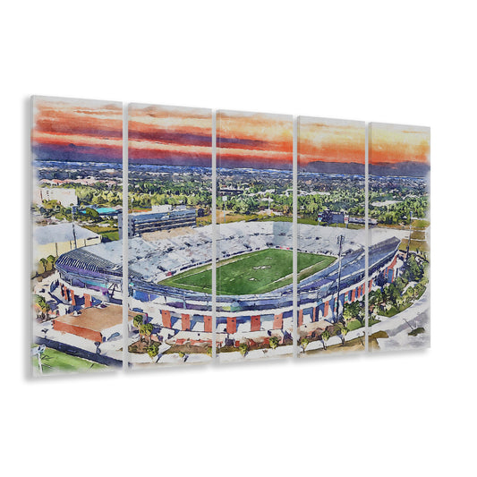 FBC Mortgage Stadium, Central Florida Stadium Art Watercolor, Sport Art, Extra Large Canvas Print Wall Art