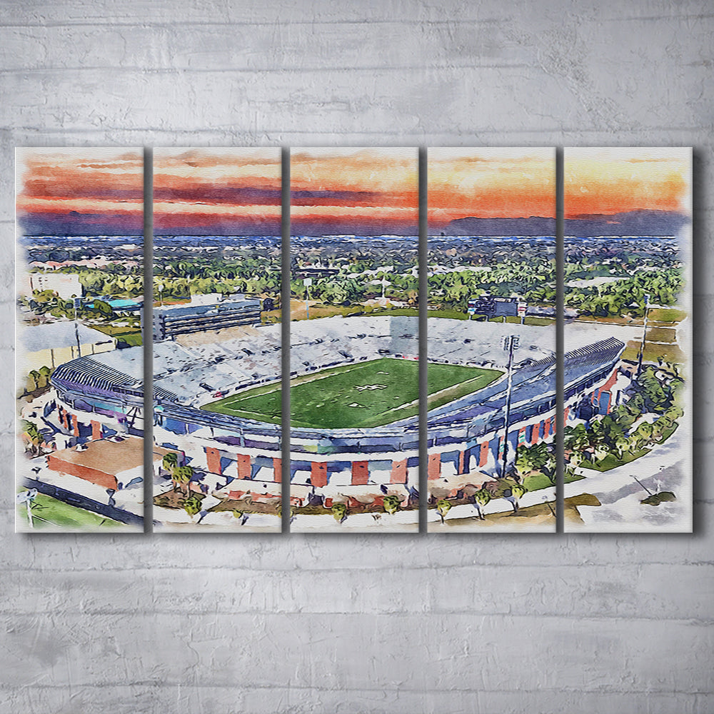 FBC Mortgage Stadium, Central Florida Stadium Art Watercolor, Sport Art, Extra Large Canvas Print Wall Art