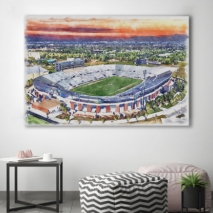 FBC Mortgage Stadium, Central Florida Stadium Art Watercolor, Sport Art, Gifts for him, Canvas Print Wall Art