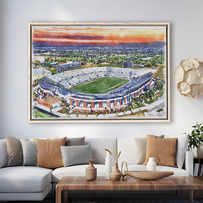 FBC Mortgage Stadium, Central Florida Stadium Art Watercolor, Sport Gift Art, Framed Canvas Print Wall Art