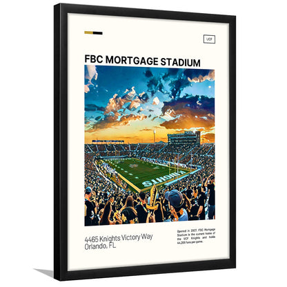 FBC Mortgage Stadium Print, UCF Knights Stadium Art, Gifts for him, Sport Art, Framed Art Print Wall Decor
