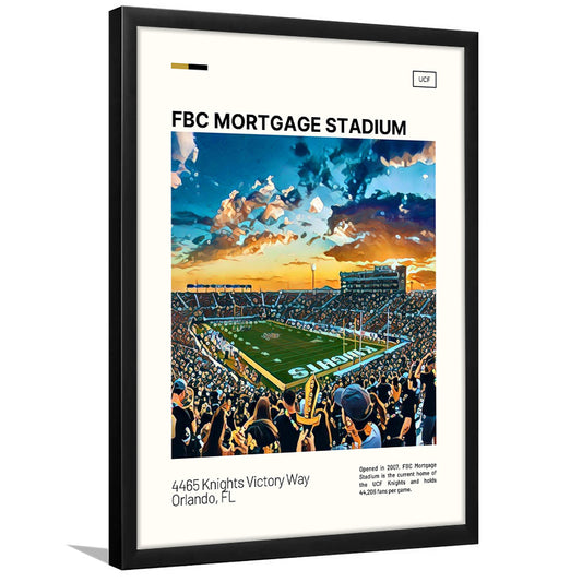 FBC Mortgage Stadium Print, UCF Knights Stadium Art, Gifts for him, Sport Art, Framed Art Print Wall Decor