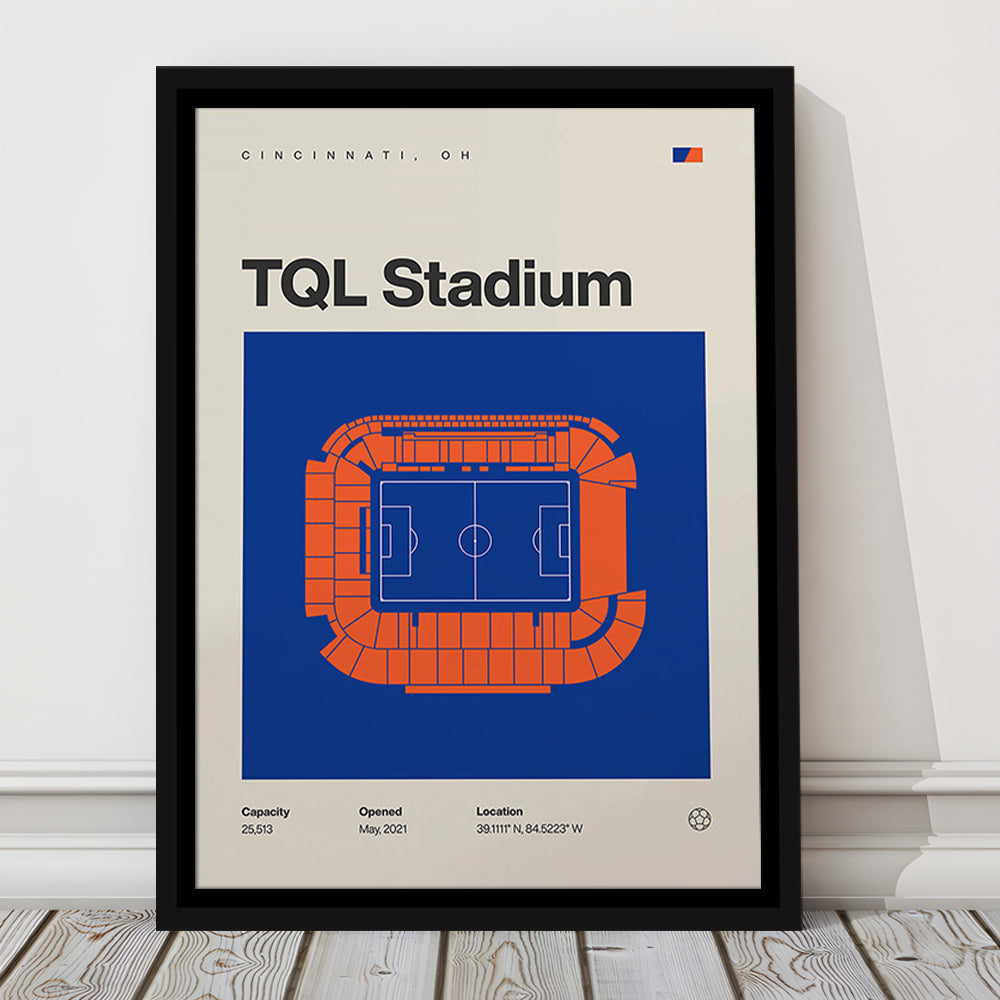 FC Cincinnati Stadium Print, TQL Stadium Print, Man Cave Gift, Floating Framed Canvas Print Wall Art