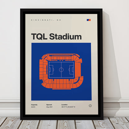 FC Cincinnati Stadium Print, TQL Stadium Print, Man Cave Gift, Floating Framed Canvas Print Wall Art