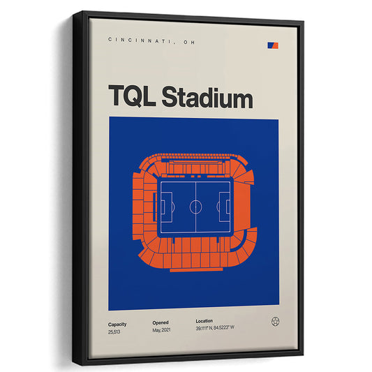 FC Cincinnati Stadium Print, TQL Stadium Print, Man Cave Gift, Floating Framed Canvas Print Wall Art