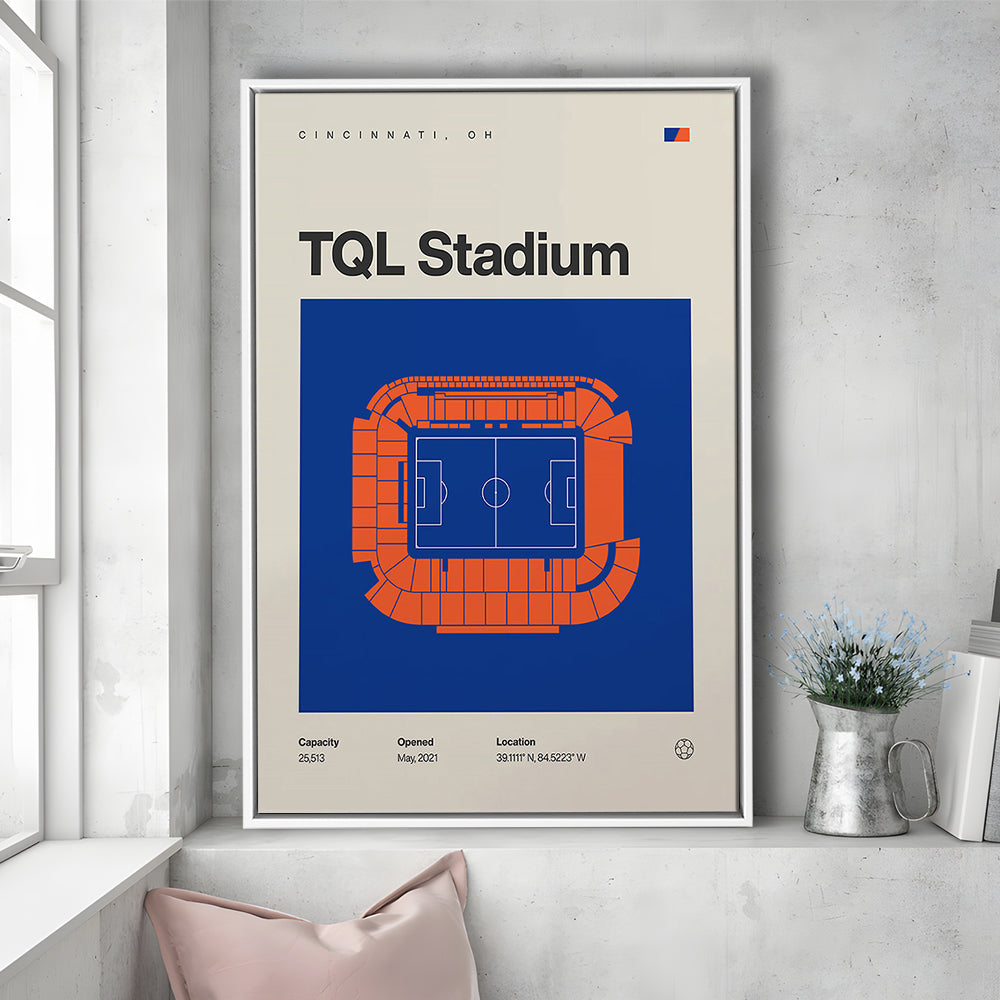 FC Cincinnati Stadium Print, TQL Stadium Print, Man Cave Gift, Floating Framed Canvas Print Wall Art