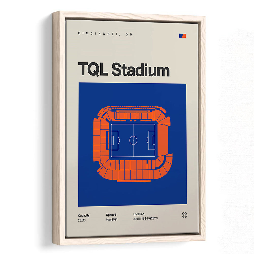 FC Cincinnati Stadium Print, TQL Stadium Print, Man Cave Gift, Floating Framed Canvas Print Wall Art
