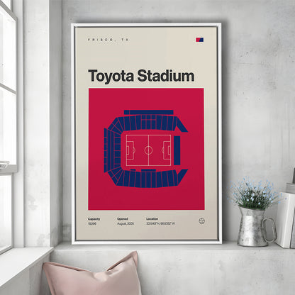 FC Dallas Stadium Print, Toyota Stadium Print, Man Cave Gift, Floating Framed Canvas Print Wall Art