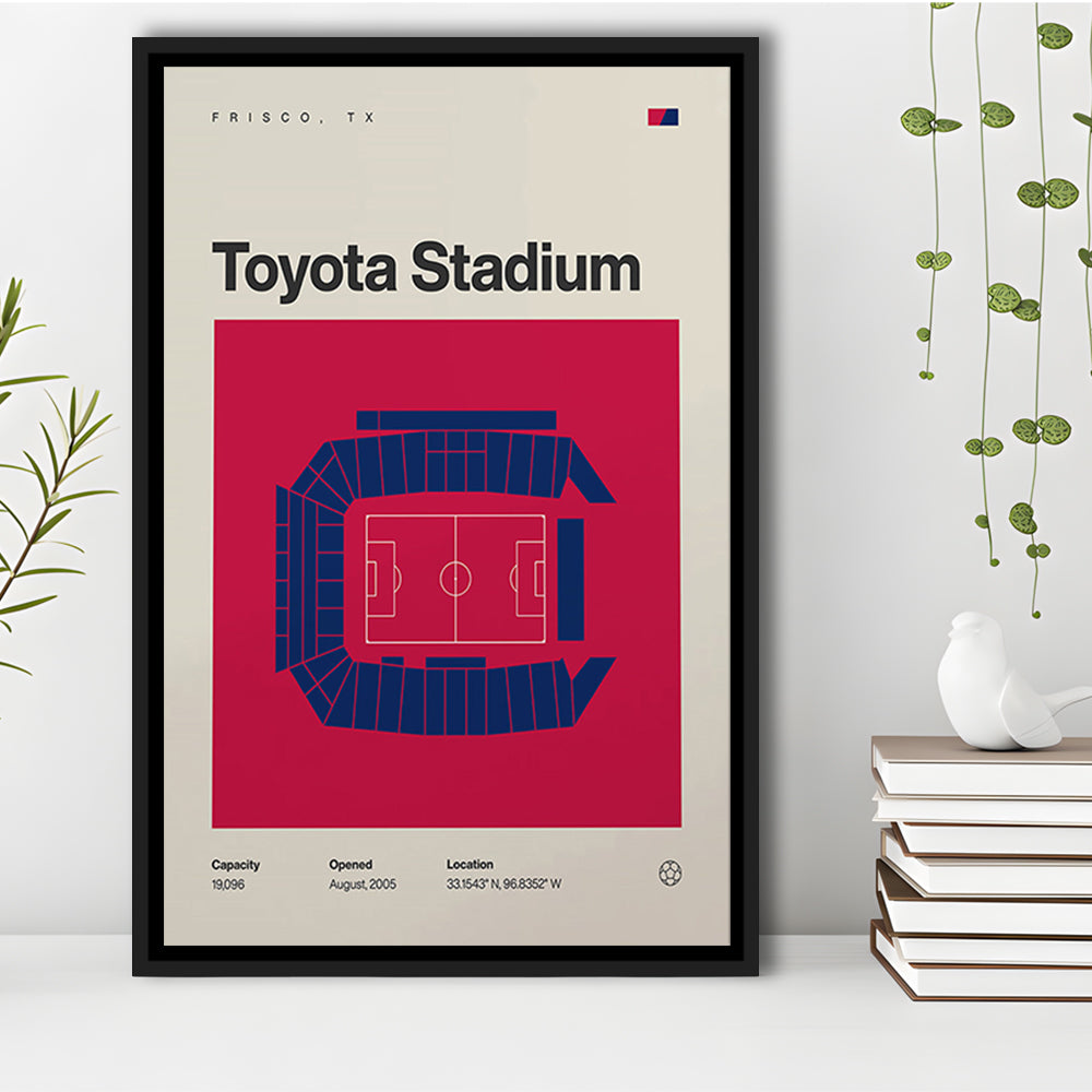 FC Dallas Stadium Print, Toyota Stadium Print, Man Cave Gift, Floating Framed Canvas Print Wall Art