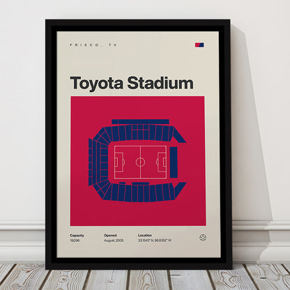 FC Dallas Stadium Print, Toyota Stadium Print, Man Cave Gift, Floating Framed Canvas Print Wall Art