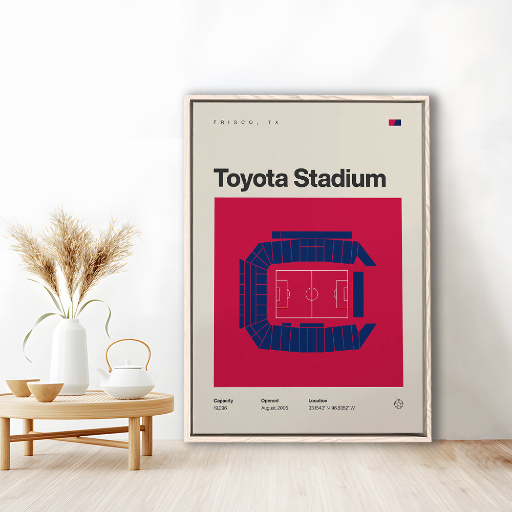 FC Dallas Stadium Print, Toyota Stadium Print, Man Cave Gift, Floating Framed Canvas Print Wall Art
