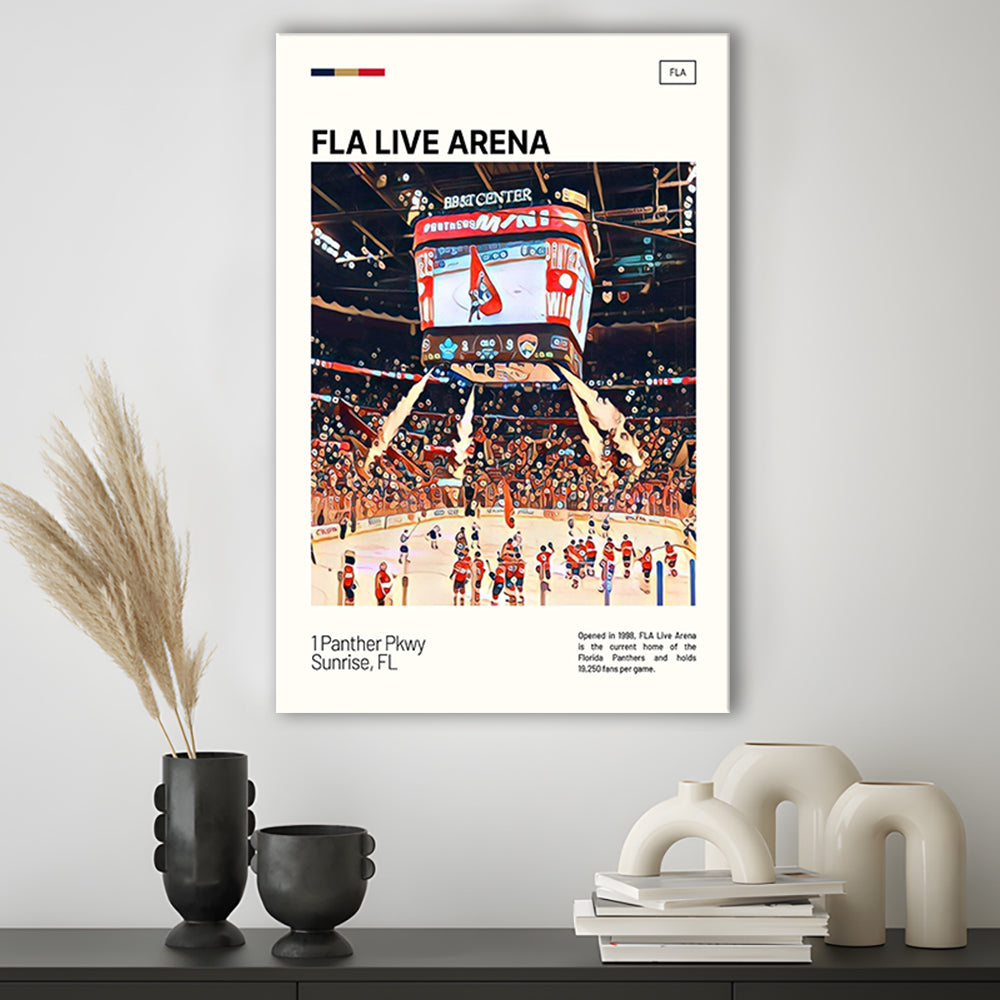 FLA Live Arena Print, Florida Panthers Stadium Canvas Art, Fan Gifts, Sport Art, Canvas Print Wall Art