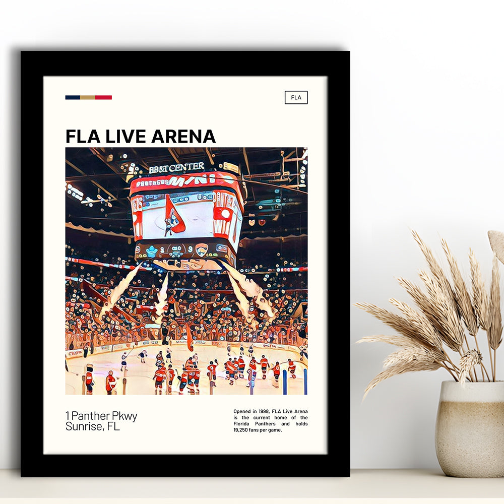 FLA Live Arena Print, Florida Panthers Stadium Art, Gifts for him, Sport Art, Framed Art Print Wall Decor