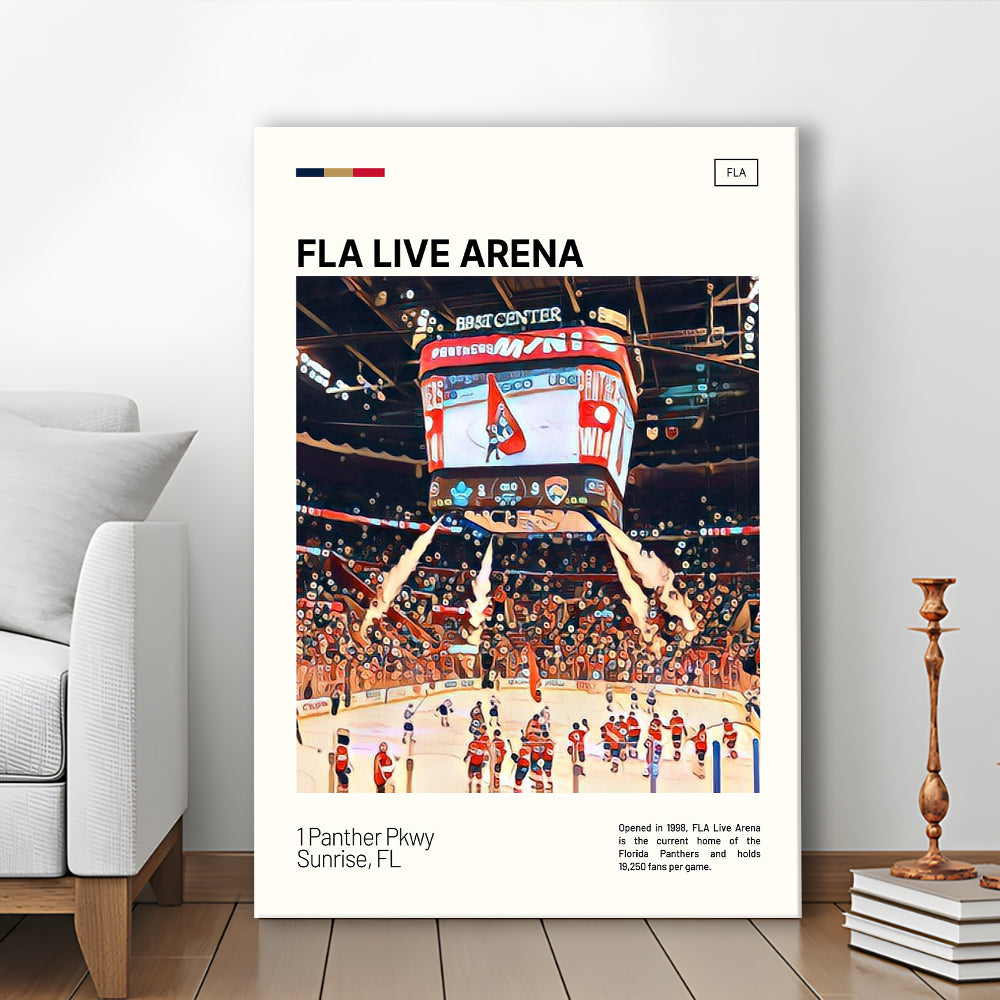 FLA Live Arena Print, Florida Panthers Stadium Canvas Art, Fan Gifts, Sport Art, Canvas Print Wall Art