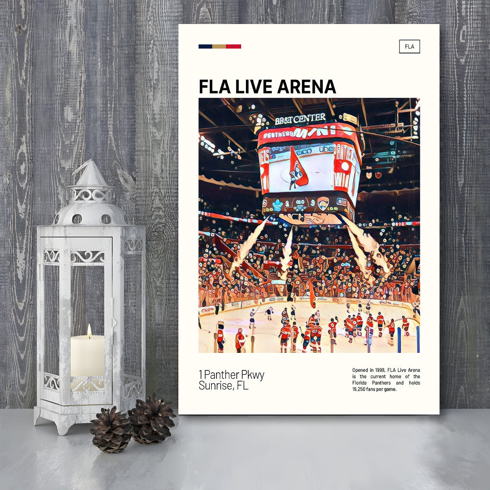 FLA Live Arena Print, Florida Panthers Stadium Canvas Art, Fan Gifts, Sport Art, Canvas Print Wall Art
