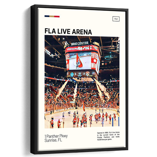 FLA Live Arena Print, Florida Panthers Stadium Canvas Art, Man Cave Gift, Floating Framed Canvas Print Wall Art