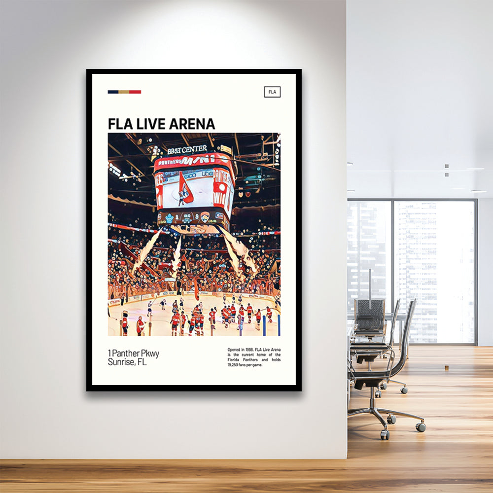 FLA Live Arena Print, Florida Panthers Stadium Art, Gifts for him, Sport Art, Framed Art Print Wall Decor