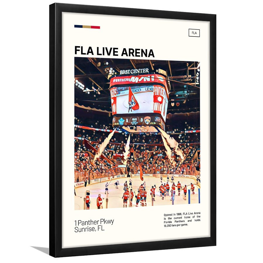 FLA Live Arena Print, Florida Panthers Stadium Art, Gifts for him, Sport Art, Framed Art Print Wall Decor