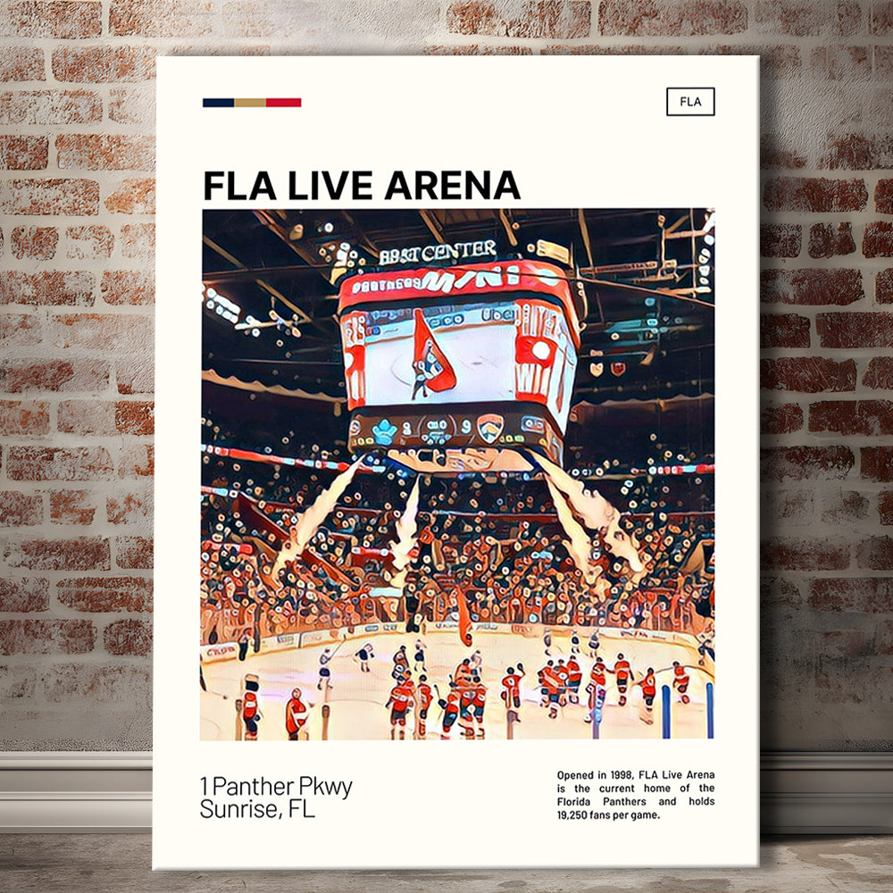 FLA Live Arena Print, Florida Panthers Stadium Canvas Art, Fan Gifts, Sport Art, Canvas Print Wall Art