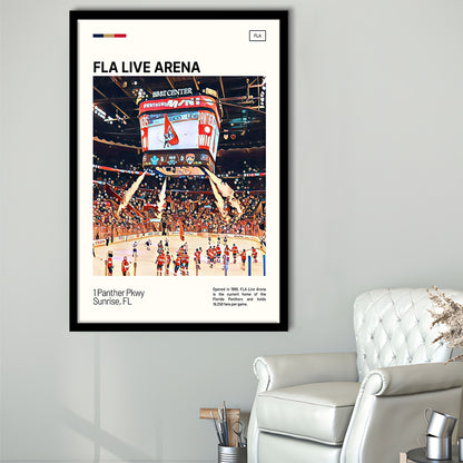 FLA Live Arena Print, Florida Panthers Stadium Art, Gifts for him, Sport Art, Framed Art Print Wall Decor