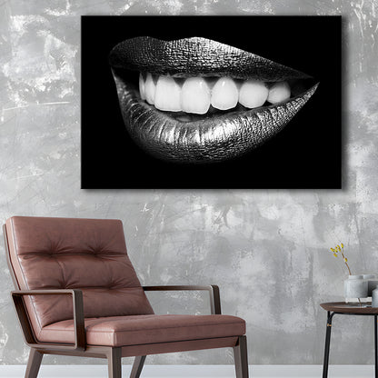 Fabulously Beautiful Smile on a Black Background, Black Canvas, Black Wall Art Black Print, Cavas Print Wall Art Hom Decor