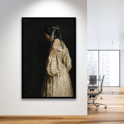 Faceless Portrait of a Woman Victorian Decor Download Art Dark Academia Portrait Oil Painting