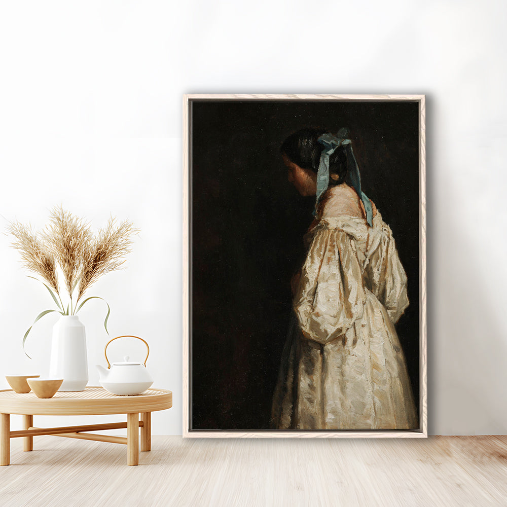Faceless Portrait of a Woman Victorian Decor Download Art Dark Academia Portrait Oil Painting