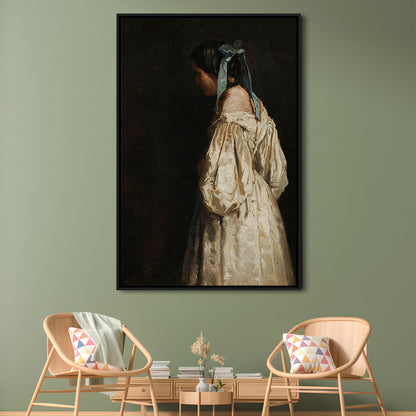 Faceless Portrait of a Woman Victorian Decor Download Art Dark Academia Portrait Oil Painting