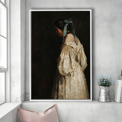 Faceless Portrait of a Woman Victorian Decor Download Art Dark Academia Portrait Oil Painting