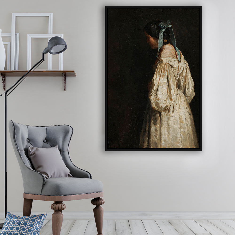 Faceless Portrait of a Woman Victorian Decor Download Art Dark Academia Portrait Oil Painting