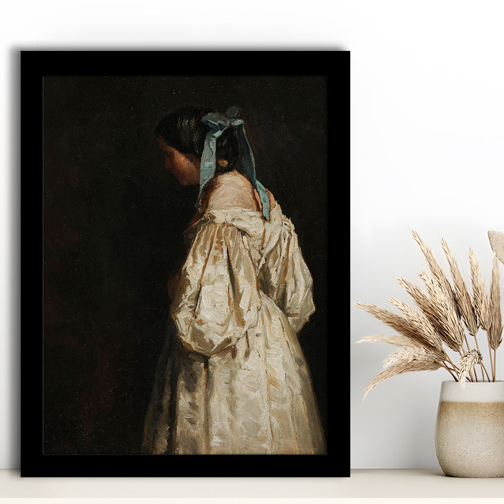 Faceless Portrait of a Woman Victorian Decor Download Art Dark Academia Portrait Oil Painting