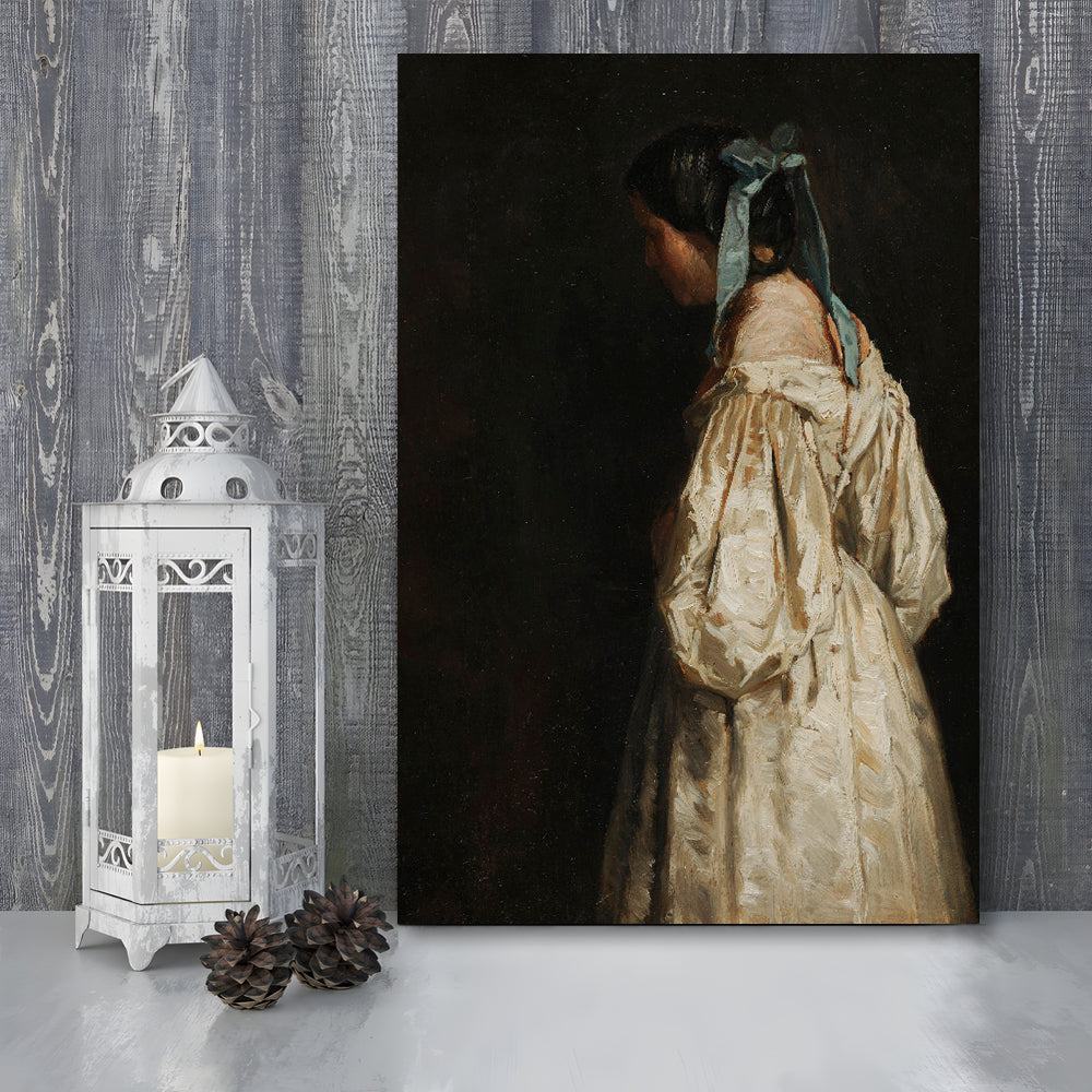 Faceless Portrait of a Woman Victorian Decor Download Art Dark Academia Portrait Oil Painting