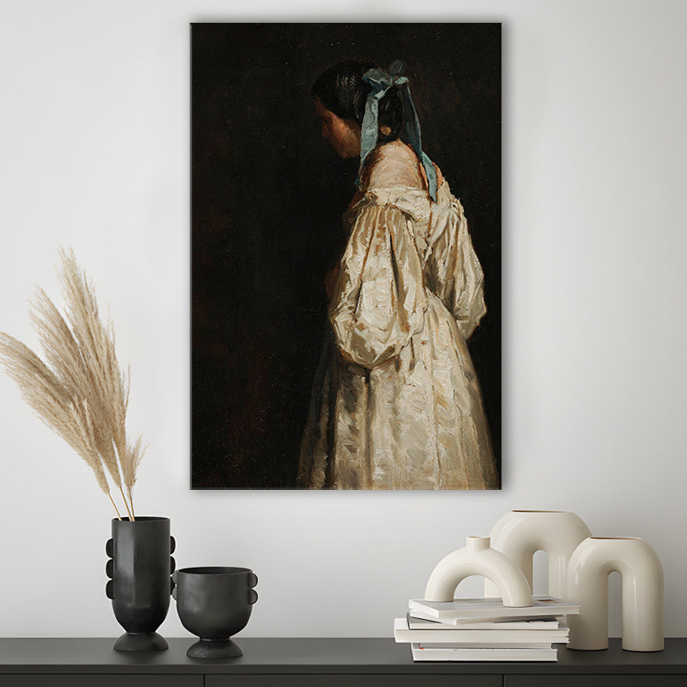 Faceless Portrait of a Woman Victorian Decor Download Art Dark Academia Portrait Oil Painting