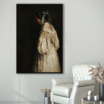 Faceless Portrait of a Woman Victorian Decor Download Art Dark Academia Portrait Oil Painting