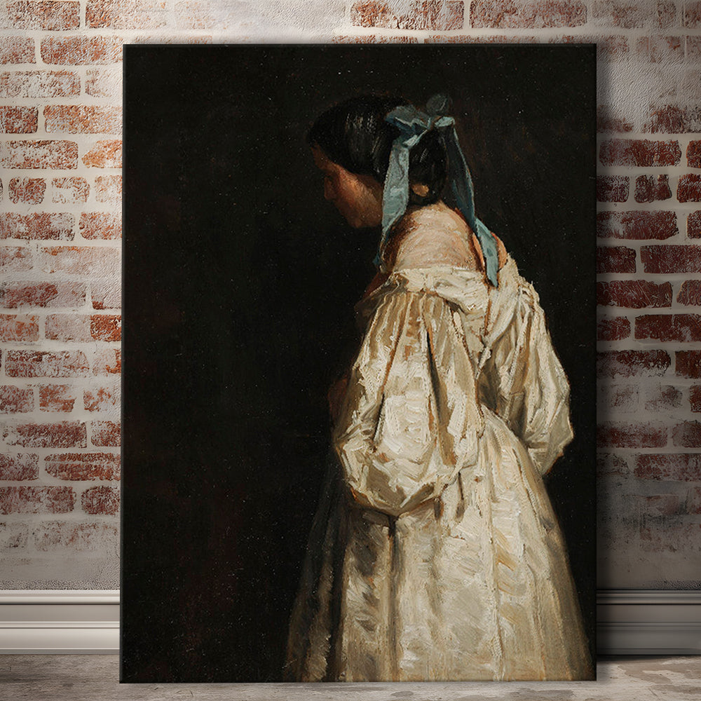Faceless Portrait of a Woman Victorian Decor Download Art Dark Academia Portrait Oil Painting