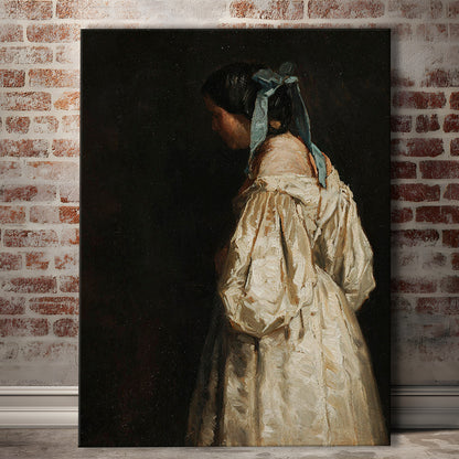 Faceless Portrait of a Woman Victorian Decor Download Art Dark Academia Portrait Oil Painting