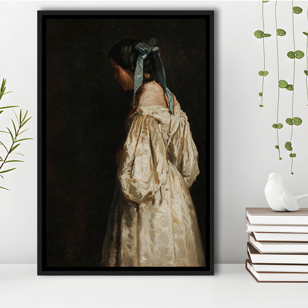Faceless Portrait of a Woman Victorian Decor Download Art Dark Academia Portrait Oil Painting