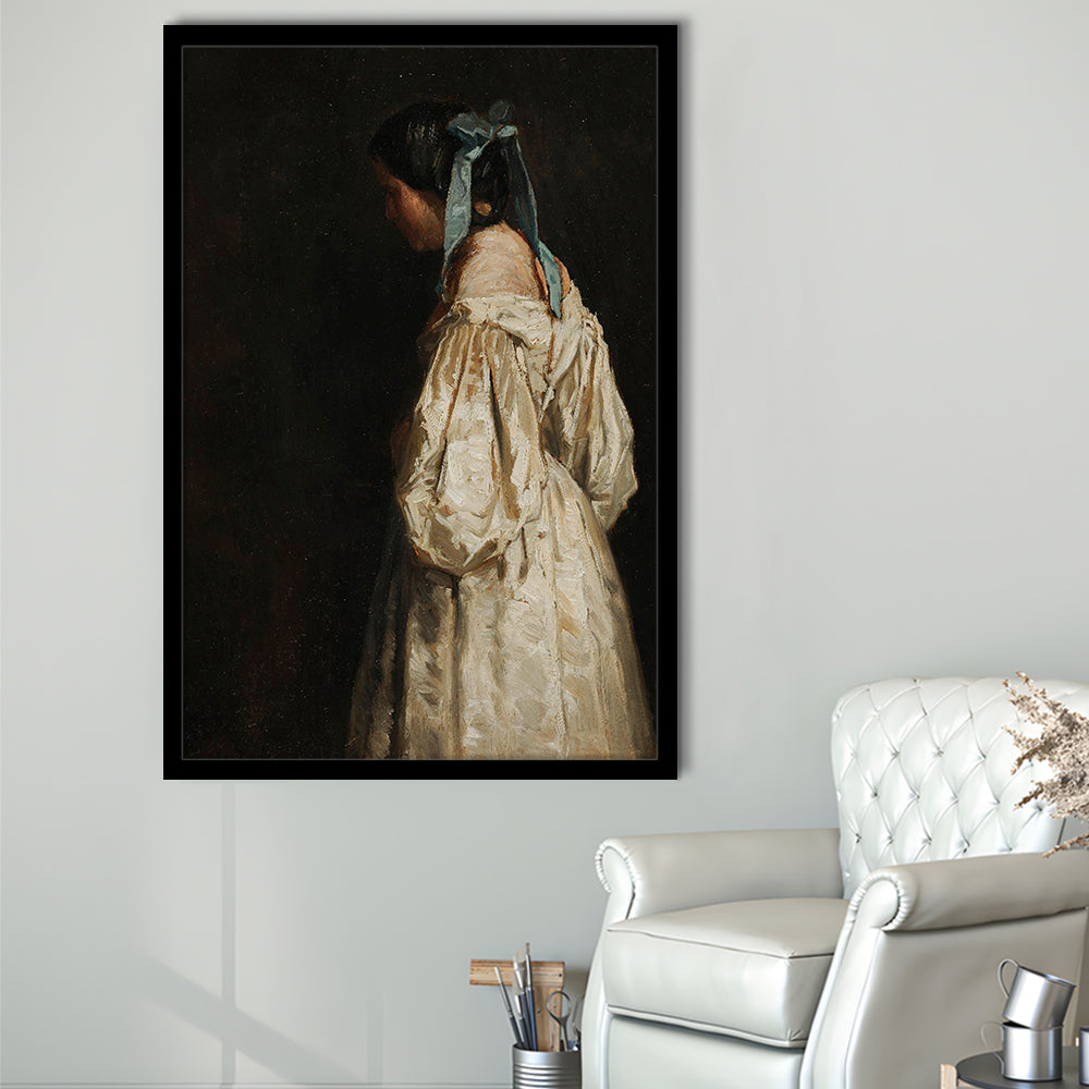 Faceless Portrait of a Woman Victorian Decor Download Art Dark Academia Portrait Oil Painting
