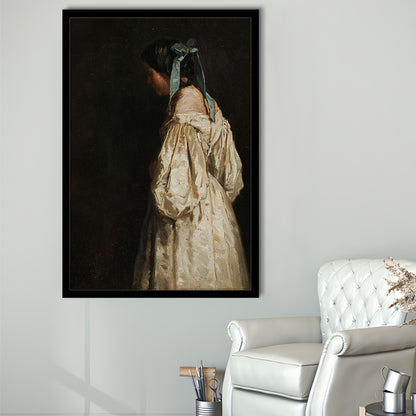 Faceless Portrait of a Woman Victorian Decor Download Art Dark Academia Portrait Oil Painting