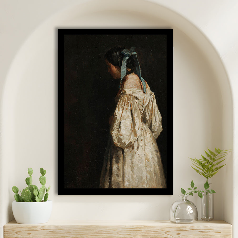 Faceless Portrait of a Woman Victorian Decor Download Art Dark Academia Portrait Oil Painting